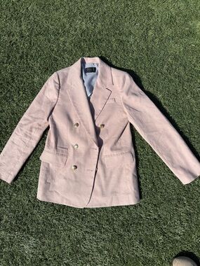 ✨ J. Crew Bristol Blazer in Stretch Linen Blend Pale Pink
